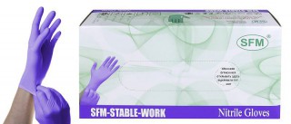 Перчатки смотровые нитриловые SFM 30 см неопудренные